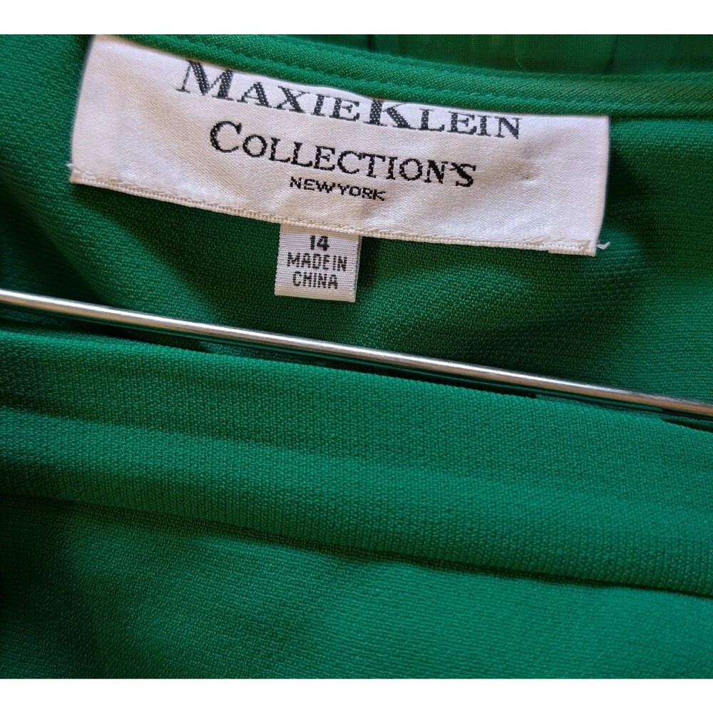 Maxie Klein Vintage 90s Emerald Green Sequin 3pc Skirt & Tank Suit Set Size 14 - Picture 5 of 11
